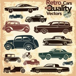 A wide range of vector illustration old car