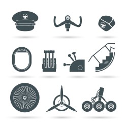 Aircraft aviation icon vector