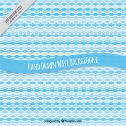 Background of hand-drawn waves in blue tones Vector | Free Download