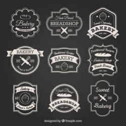 Bakery badge collection in retro style Vector | Premium Download