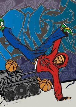 Basketball and hip-hop youth vector