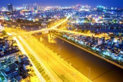 Beautiful city night picture material