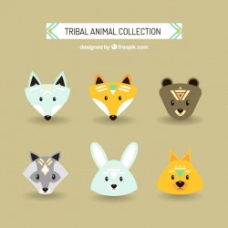 Beautiful ethnic animals avatars Vector | Free Download
