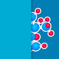 Blue background with molecular structure vector