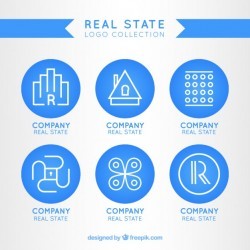 Blue real state logo template Vector | Premium Download