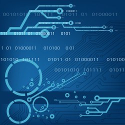 Blue technology background vector