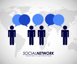 Business people communication network icon vector