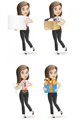 Businesswoman Vector Character Set – Vector Characters