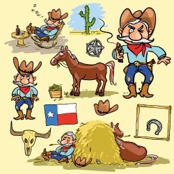 Cartoon cowboy vector