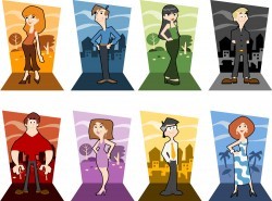 Cartoon fashion men vector