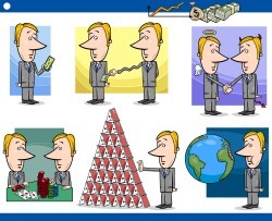 Cartoon gambling men vector