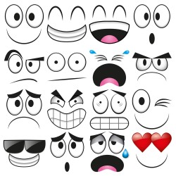 Cartoon glasses portfolio expression vector