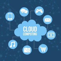 Cloud computing and application icons vector