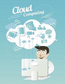 Cloud computing office business vector