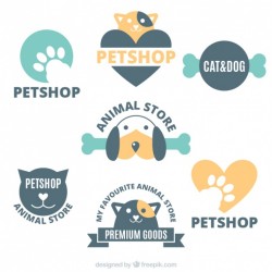 Collection of logos for a pet shop Vector | Free Download