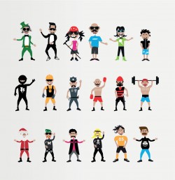 Comedy Comedian painted vector diagram