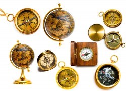 Compass and globe picture material