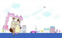 Couple walking on the road illustration vector