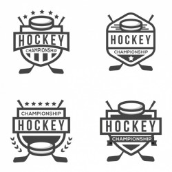 Cuatro logotipos para hockey Vector | Free Download