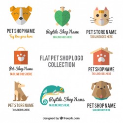 Cute logos for a pet shop with different animals Vector | Premium Download