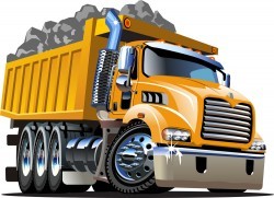 Dump truck design vector