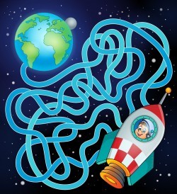 Earth and the spacecraft vector