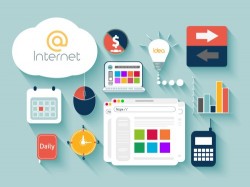 Financial business cloud hosting vector