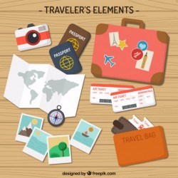 Flat Traveler Elements Pack Vector | Premium Download