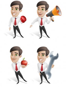 Free Businessman Vector Character Set – Vector Characters