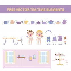 free vector tea time elements by harridan on DeviantArt