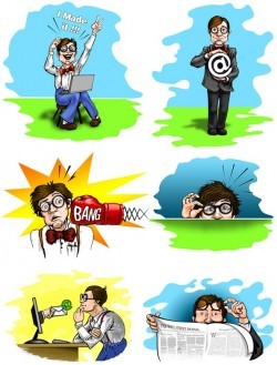 Geek / Nerd Characters – Vector Characters