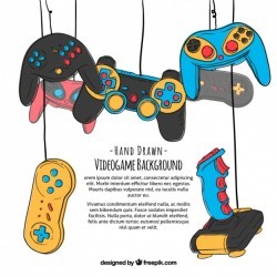 Hand drawn gaming background Vector | Free Download