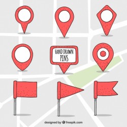 hand drawn map pointers set Vector | Premium Download