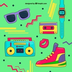 Hand drawn 80s style background Vector | Free Download