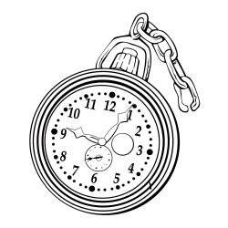 Hand drawn vector pocket watch design