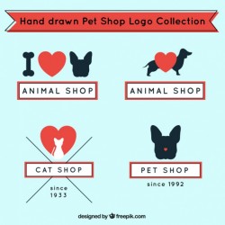 Logos for pet shop with red details Vector | Free Download