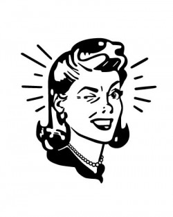 Lovely woman retro vector