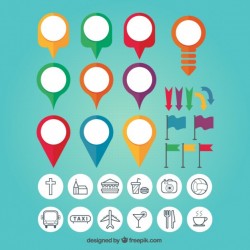 Map Pin Colourful Set Vector | Premium Download