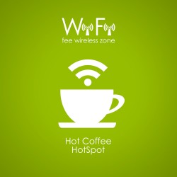 Mug wireless network design vector under the green background