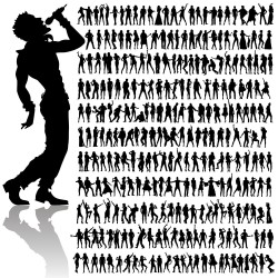 Music silhouette figures vector