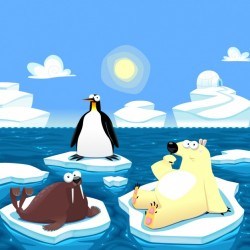 North pole animals background Vector | Free Download