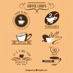 Pack of six logos for a coffee shop Vector | Free Download