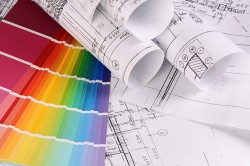 Phan pass color card with architectural drawings picture material