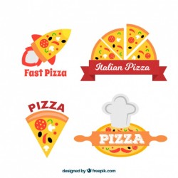 Pizzeria logos set Vector | Free Download
