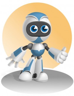 Robot Vector Character in Blue – Vector Characters