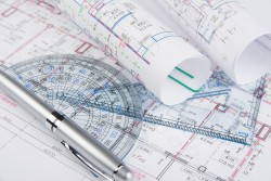 Ruler and set square floor plan picture material