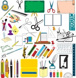 School supplies vector
