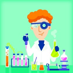 Scientists do experiments vector