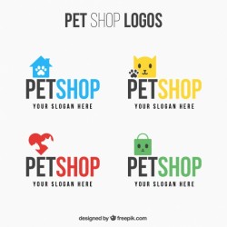 Set of different logos for pet shop Vector | Free Download