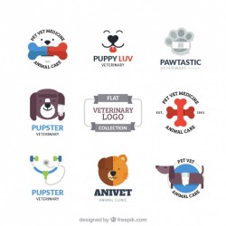 Several vet logos in flat style Vector | Free Download